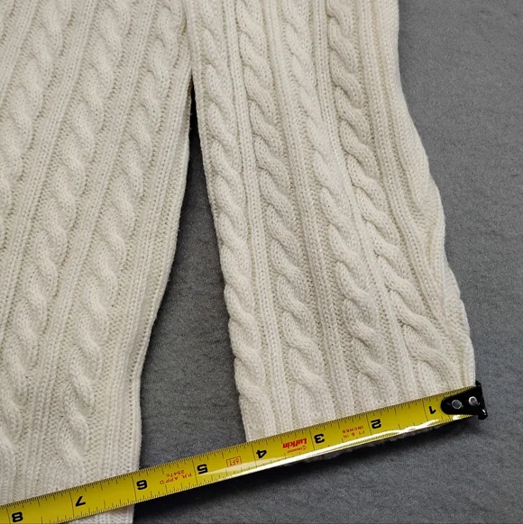 Vintage Loubella Extendables White Dk Blue knit cardigan sweater M - Picture 9 of 13